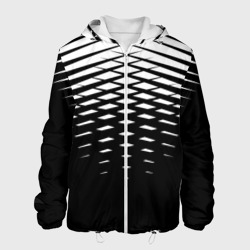 Мужская куртка 3D Черно-белая симметричная сетка из треугольников