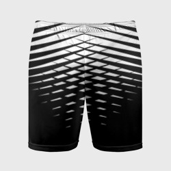 Мужские шорты спортивные Черно-белая симметричная сетка из треугольников