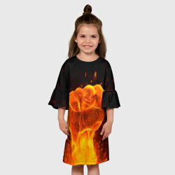 Детское платье 3D Кулак в огне - фото 2