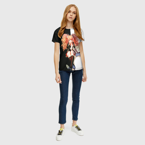 Женская футболка 3D с принтом Джунко Эношима - Danganronpa, вид сбоку #3