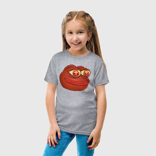 Детская футболка хлопок с принтом Лягушонок Пепе смотрит на ядерный взрыв, вид сбоку #3