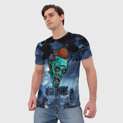 Мужская футболка 3D Ночной кошмар - Horror face - фото 2