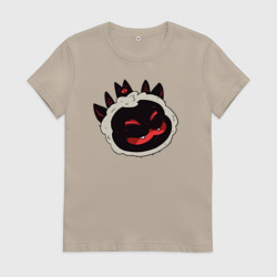 Женская футболка хлопок Cult of the Lamb - овечка ехидно улыбается