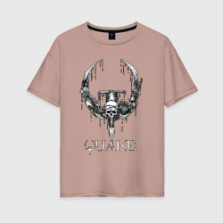 Женская футболка хлопок Oversize Quake logo