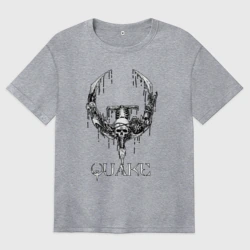 Женская футболка хлопок Oversize Quake logo