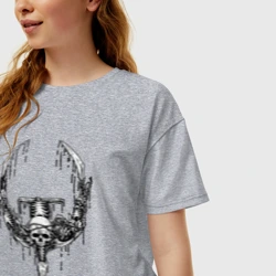 Женская футболка хлопок Oversize Quake logo - фото 2