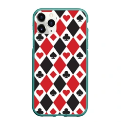 Чехол для iPhone 11 Pro Max матовый Фон из карточных мастей