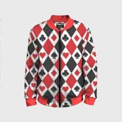 Детский бомбер 3D Фон из карточных мастей