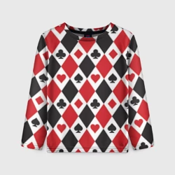 Детский лонгслив 3D Фон из карточных мастей