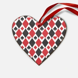 Деревянная игрушка Сердце Фон из карточных мастей