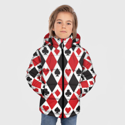 Зимняя куртка для мальчиков 3D Фон из карточных мастей - фото 2