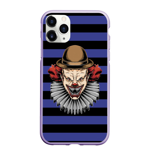 Чехол для iPhone 11 Pro матовый Злой клоун - Halloween, цвет светло-сиреневый