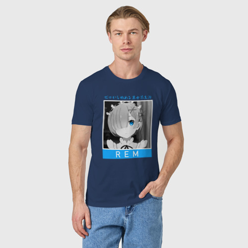Мужская футболка хлопок Рем - Re: Zero - С нуля, цвет темно-синий - фото 3