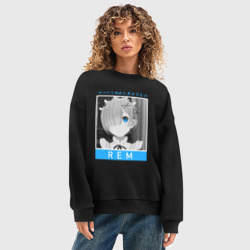 Женский свитшот oversize без начеса хлопок Рем - Re: Zero - С нуля - фото 2