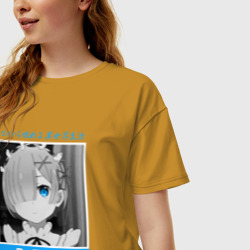 Женская футболка хлопок Oversize Рем - Re: Zero - С нуля - фото 2