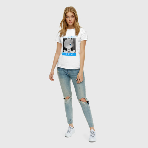 Женская футболка хлопок Рем - Re: Zero - С нуля, цвет белый - фото 5