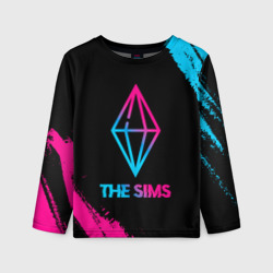 Детский лонгслив 3D The Sims - neon gradient