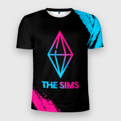 Мужская футболка 3D Slim The Sims - neon gradient