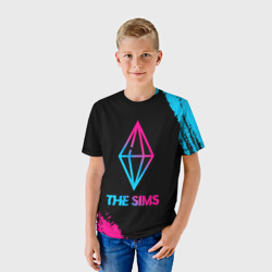 Детская футболка 3D The Sims - neon gradient - фото 2