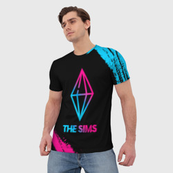 Мужская футболка 3D The Sims - neon gradient - фото 2