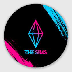 Круглый коврик для мышки The Sims - neon gradient