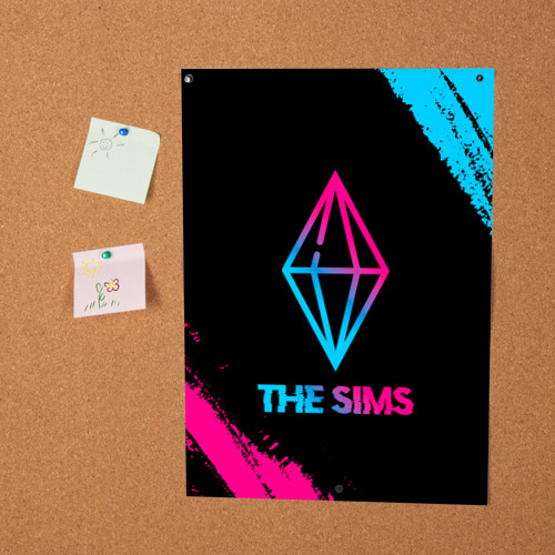 Постер The Sims - neon gradient - фото 2