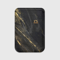 Картхолдер Magsafe магнитный Символ знака зодиака Весы черно-золотой