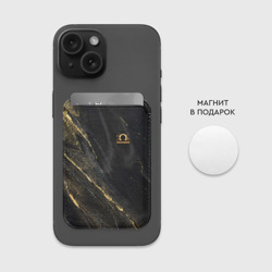 Картхолдер Magsafe магнитный Символ знака зодиака Весы черно-золотой - фото 2