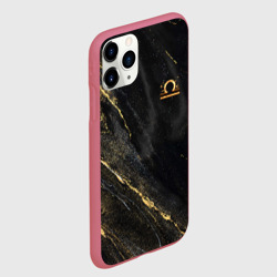 Чехол для iPhone 11 Pro матовый Символ знака зодиака Весы черно-золотой - фото 2
