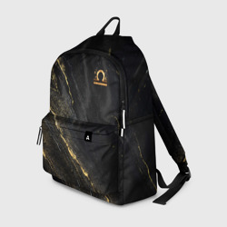 Рюкзак 3D Символ знака зодиака Весы черно-золотой