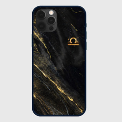 Чехол для iPhone 12 Pro Max Символ знака зодиака Весы черно-золотой