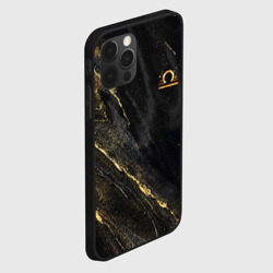 Чехол для iPhone 12 Pro Max Символ знака зодиака Весы черно-золотой - фото 2
