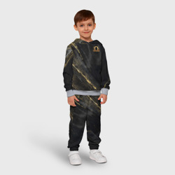 Детский костюм с толстовкой 3D Символ знака зодиака Весы черно-золотой - фото 2