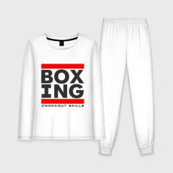 Женская пижама с лонгсливом хлопок Boxing knockout skills