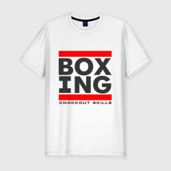 Мужская футболка хлопок Slim Boxing knockout skills