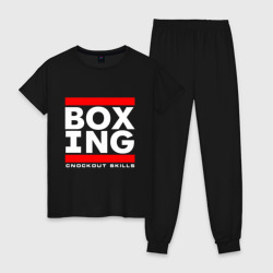 Женская пижама хлопок Boxing cnockout skills light