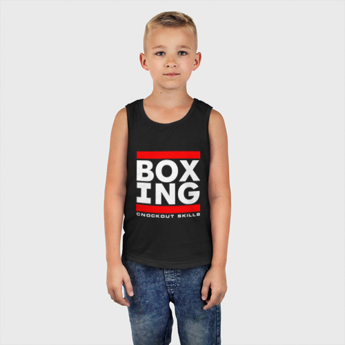 Детская майка хлопок Boxing cnockout skills light, цвет черный - фото 5