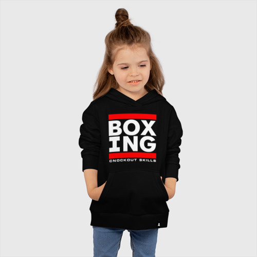 Детская толстовка хлопок Boxing cnockout skills light, цвет черный - фото 4