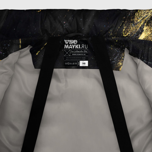 Зимняя куртка для мальчиков 3D Символ знака зодиака Скорпион черно-золотой, цвет светло-серый - фото 7