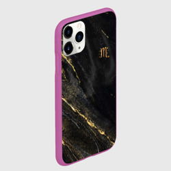 Чехол для iPhone 11 Pro матовый Символ знака зодиака Скорпион черно-золотой - фото 2