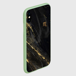 Чехол для iPhone XS Max матовый Символ знака зодиака Скорпион черно-золотой - фото 2