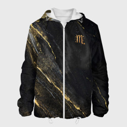 Мужская куртка 3D Символ знака зодиака Скорпион черно-золотой