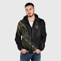 Мужская ветровка 3D Символ знака зодиака Скорпион черно-золотой - фото 2