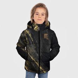 Зимняя куртка для мальчиков 3D Символ знака зодиака Скорпион черно-золотой - фото 2