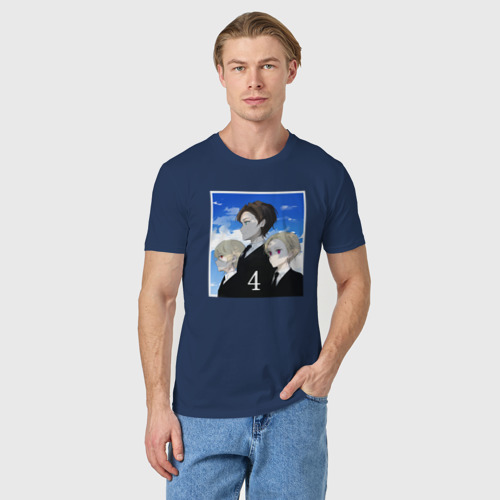 Мужская футболка хлопок Патриотизм Мориарти арт, цвет темно-синий - фото 3