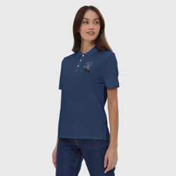 Женское поло хлопок Винозавр с вином и сыром - фото 2