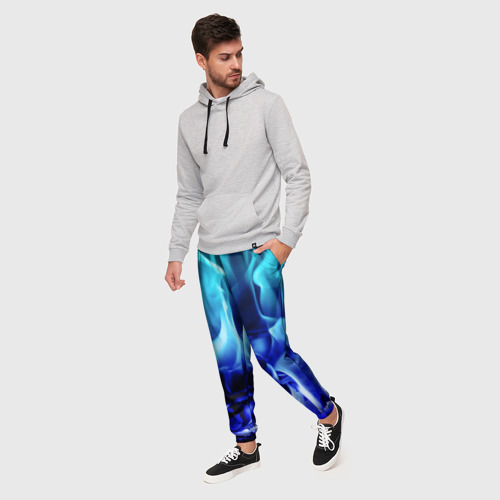 Мужские брюки 3D Огненный неоновый градиент, цвет 3D печать - фото 3