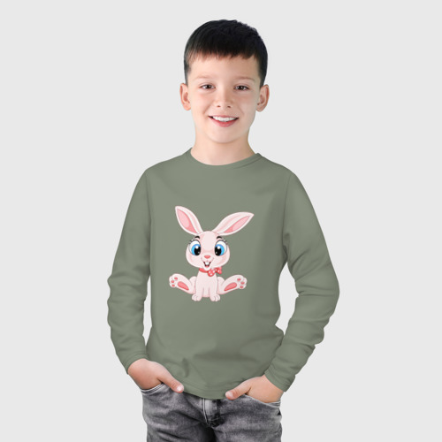 Детский лонгслив хлопок с принтом Baby - Rabbit, фото на моделе #1