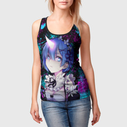 Женская майка 3D РеЗеро - Неоновые краски - Рем - фото 2