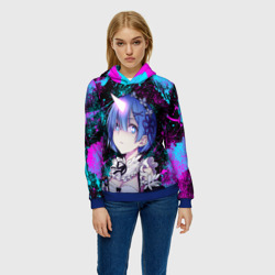 Женская толстовка 3D РеЗеро - Неоновые краски - Рем - фото 2